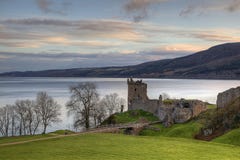 Urquhart Castle And Ness Loch Stock Photo