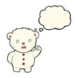 urso de peluche polar infeliz dos desenhos animados com bolha do pensamento ilustração stock urso de peluche polar infeliz dos desenhos animados com bolha do pensamento ilustração stock