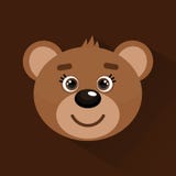 Urso do vetor dos desenhos animados Cara bonito do urso ilustração royalty free Urso do vetor dos desenhos animados Cara bonito do urso ilustração royalty free