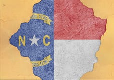 US state North Carolina flag painted on concrete hole and cracked wall royalty free stock images US state North Carolina flag painted on concrete hole and cracked wall royalty free stock images