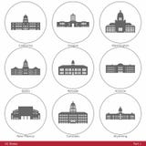 US States - symbolized by the State Capitols Part1 stock illustration US States - symbolized by the State Capitols Part1 stock illustration