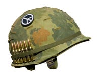 US Vietnam War Helmet - Peace Button
