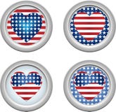 USA Buttons Heart Royalty Free Stock Photography USA Buttons Heart Royalty Free Stock Photography
