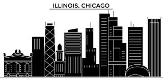Usa, Illinois, Chicago architecture vector city skyline, travel cityscape with landmarks, buildings, isolated sights on vector illustration Usa, Illinois, Chicago architecture vector city skyline, travel cityscape with landmarks, buildings, isolated sights on vector illustration