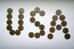 USA - inscription from coins royalty free stock image USA - inscription from coins royalty free stock image