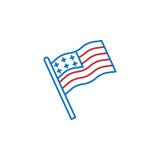 USA land, flaggasymbol Best?ndsdel av USA kultursymbolen Tunn linje symbol f?r websitedesignen och utveckling, app-utveckling h?g vektor illustrationer USA land, flaggasymbol Best?ndsdel av USA kultursymbolen Tunn linje symbol f?r websitedesignen och utveckling, app-utveckling h?g vektor illustrationer