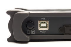 USB type B input of digital signal oscilloscope stock image USB type B input of digital signal oscilloscope stock image