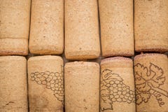 Used vine corks background. Close up of bottle stoppers royalty free stock photos Used vine corks background. Close up of bottle stoppers royalty free stock photos