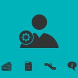 User with Gear icon flat stock illustration User with Gear icon flat stock illustration