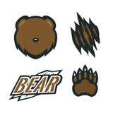 Ustalonego niedźwiadkowego grizzly teksta wektorowy szablon ilustracji Ustalonego niedźwiadkowego grizzly teksta wektorowy szablon ilustracji