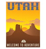 Utah-Reiseplakat oder -aufkleber stock abbildung Utah-Reiseplakat oder -aufkleber stock abbildung