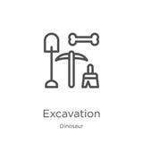 utgrävningsymbolsvektor från dinosauriesamling Tunn linje illustration för vektor för utgrävningöversiktssymbol Översikt tunn lin stock illustrationer utgrävningsymbolsvektor från dinosauriesamling Tunn linje illustration för vektor för utgrävningöversiktssymbol Översikt tunn lin stock illustrationer
