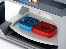 Utskrivaven text 3D på printingyttersida för skrivare 3D illustration 3d stock illustrationer Utskrivaven text 3D på printingyttersida för skrivare 3D illustration 3d stock illustrationer