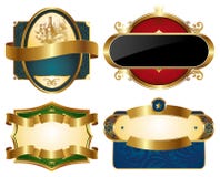 utsmyckade guld- etiketter för samling stock illustrationer utsmyckade guld- etiketter för samling stock illustrationer