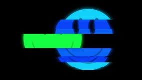 Uśmiechu symbol na cyfrowej starej tv pętli usterki interferenci parawanowej bezszwowej animaci nowy dynamiczny retro radosny kol ilustracji Uśmiechu symbol na cyfrowej starej tv pętli usterki interferenci parawanowej bezszwowej animaci nowy dynamiczny retro radosny kol ilustracji