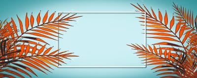 Vacances d'été heureuses Vue le fond tropical avec des palmiers illustration libre de droits Vacances d'été heureuses Vue le fond tropical avec des palmiers illustration libre de droits