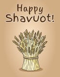 Vacances nationales juives heureuses de Shavuot Gerbe de paquet de blé images stock Vacances nationales juives heureuses de Shavuot Gerbe de paquet de blé images stock