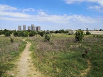 City suburbs with lake ecosystem royalty free stock photography City suburbs with lake ecosystem royalty free stock photography