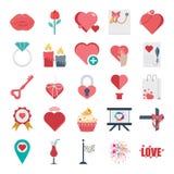 Valentijnskaartendag Gekleurde Vector en Geïsoleerde Pictogrammen vector illustratie Valentijnskaartendag Gekleurde Vector en Geïsoleerde Pictogrammen vector illustratie