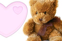 Valentim - Teddybear com coração Foto de Stock Royalty Free Valentim - Teddybear com coração Foto de Stock Royalty Free