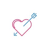 Valentin dag, hjärta, pilsymbol Kan användas för rengöringsduken, logoen, den mobila appen, UI, UX vektor illustrationer Valentin dag, hjärta, pilsymbol Kan användas för rengöringsduken, logoen, den mobila appen, UI, UX vektor illustrationer