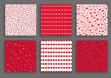 Valentine Day Hearts Patterns Set illustration de vecteur Valentine Day Hearts Patterns Set illustration de vecteur