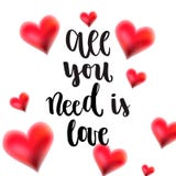 Valentine lettering with hearts vector illustration Valentine lettering with hearts vector illustration