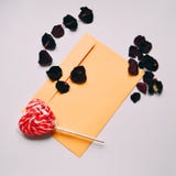 Valentine`s day love letter with red candy shaped heart Royalty Free Stock Images Valentine`s day love letter with red candy shaped heart Royalty Free Stock Images