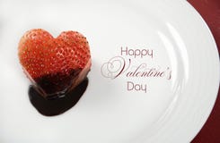Valentines Day Heart Shape Red Strawberry Dipped In Dark Chocolate Royalty Free Stock Photo