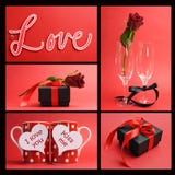 Valentines Day Or Love Theme Collage Stock Images