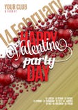 Valentines Day Party Flyer Background Design. Vector template of invitation with hearts, flyer, poster or greeting card vector illustration Valentines Day Party Flyer Background Design. Vector template of invitation with hearts, flyer, poster or greeting card vector illustration