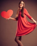 Valentines Day woman holding heart. Royalty Free Stock Photo Valentines Day woman holding heart. Royalty Free Stock Photo