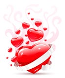 Valentines ornament with red love heart Royalty Free Stock Images Valentines ornament with red love heart Royalty Free Stock Images