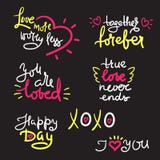 Valentine’s Day set with love text, heart. Template for Stickers, vector illustration Valentine’s Day set with love text, heart. Template for Stickers, vector illustration