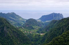 Valley seen from Balcoes, Madeira island, Portugal Royalty Free Stock Photography Valley seen from Balcoes, Madeira island, Portugal Royalty Free Stock Photography