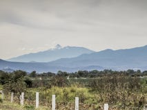 Valley in the state of Jalisco Mexico with the Colima volcano royalty free stock images Valley in the state of Jalisco Mexico with the Colima volcano royalty free stock images