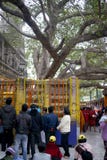 Vallfärdar hopsamling på det berömda Banyanträdet i Bohd Ghaya, var Buddha vann först enlightenm arkivbilder Vallfärdar hopsamling på det berömda Banyanträdet i Bohd Ghaya, var Buddha vann först enlightenm arkivbilder