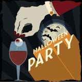 Vampire with Scary drink in a Fantastic Halloween Party Poster Royalty Free Stock Photo Vampire with Scary drink in a Fantastic Halloween Party Poster Royalty Free Stock Photo