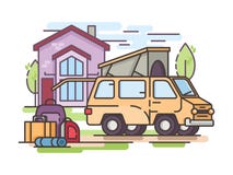 Van car voor recreatie of overdracht royalty-vrije illustratie Van car voor recreatie of overdracht royalty-vrije illustratie