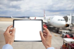 Van de bedrijfs tabletluchthaven Reis royalty-vrije stock foto's Van de bedrijfs tabletluchthaven Reis royalty-vrije stock foto's