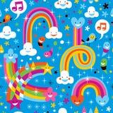 Van de de regenbogenregen van wolken het patroon van de dalingenharten royalty-vrije illustratie Van de de regenbogenregen van wolken het patroon van de dalingenharten royalty-vrije illustratie
