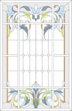 Van de gebrandschilderd glaspaneel/Jugendstil stijl royalty-vrije illustratie Van de gebrandschilderd glaspaneel/Jugendstil stijl royalty-vrije illustratie
