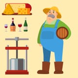 Van de het karakterlandbouw van de tuinmens van de het landbouwbedrijfoogst van het de mensen de organische openluchtwerk vectori vector illustratie Van de het karakterlandbouw van de tuinmens van de het landbouwbedrijfoogst van het de mensen de organische openluchtwerk vectori vector illustratie