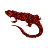 Van de het patroonkleur van de leguaanhagedis reptiel spiraalvormig het silhouetdier stock illustratie Van de het patroonkleur van de leguaanhagedis reptiel spiraalvormig het silhouetdier stock illustratie