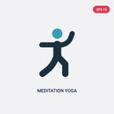 Van de de yogahouding van de twee kleurenmeditatie het vectorpictogram van sportenconcept het ge?soleerde blauwe symbool van het vector illustratie Van de de yogahouding van de twee kleurenmeditatie het vectorpictogram van sportenconcept het ge?soleerde blauwe symbool van het vector illustratie