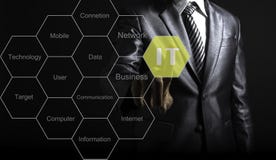 IT van de zakenmanaanraking adviseur die markeringswolk over informatie voorstellen royalty-vrije stock afbeeldingen IT van de zakenmanaanraking adviseur die markeringswolk over informatie voorstellen royalty-vrije stock afbeeldingen