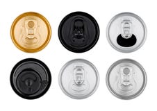 Van het de dranktin van de aluminiumsoda de hoogste geïsoleerde mening Stock Afbeelding Van het de dranktin van de aluminiumsoda de hoogste geïsoleerde mening Stock Afbeelding