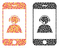 Van het de Exploitantcontact van pixelsmartphone de Pictogrammen van het het Portretmozaïek vector illustratie Van het de Exploitantcontact van pixelsmartphone de Pictogrammen van het het Portretmozaïek vector illustratie