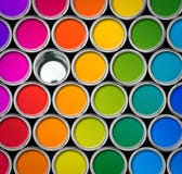 Van het de verftin van de kleur de blikken hoogste mening royalty-vrije stock afbeeldingen Van het de verftin van de kleur de blikken hoogste mening royalty-vrije stock afbeeldingen