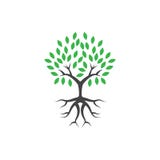 Van het het embleempictogram van boomwellness van het het ontwerpmalplaatje de vectorillustratie royalty-vrije illustratie Van het het embleempictogram van boomwellness van het het ontwerpmalplaatje de vectorillustratie royalty-vrije illustratie